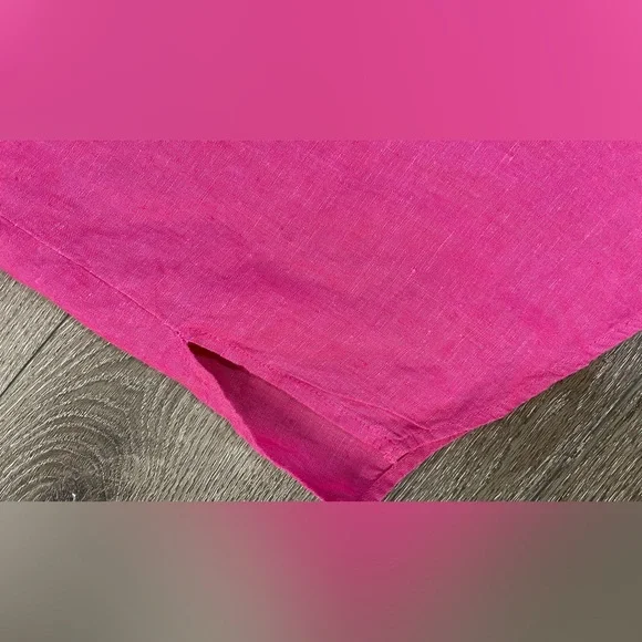 💯Linen Charter Club Fuchsia Button-Down Shirt - Picture 12 of 12